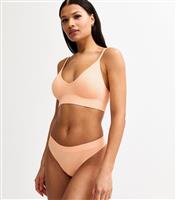 Women's Coral Ribbed Seamless Thong New Look