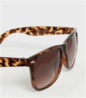 Brown Tortoiseshell Effect Square Frame Sunglasses New Look
