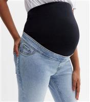 Women's Maternity Pale Blue Over Bump Lift & Shape Emilee Jeggings New Look