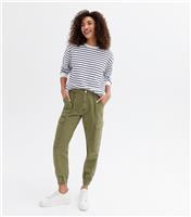 Women's Khaki Cargo Utility Trousers New Look