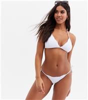 Women's White Broderie Tie Side Bikini Bottoms New Look