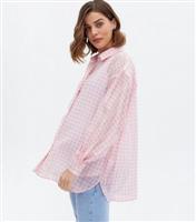 Women's Maternity Pink Gingham Oversized Shirt New Look