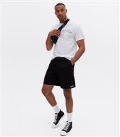 Men's Black Logo Clip Belt Relaxed Fit Shorts New Look