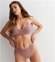 Women's Deep Pink Ribbed Seamless Bralette New Look