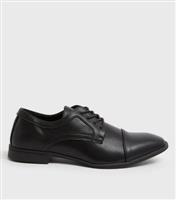 Men's Black Leather-Look Oxford Shoes Vegan New Look