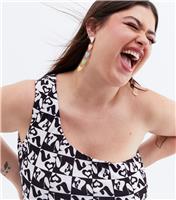 Women's Love Yourself Plus Size Black Logo Crop Top Curves New Look