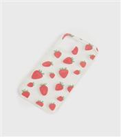 Clear Strawberry Print iPhone 12 Case New Look