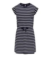 Navy Stripe Tie Front T-Shirt Dress KIDS ONLY New Look