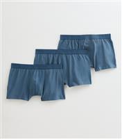 Men's Blue Pack Of 3 Boxers New Look