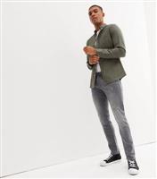 Men's Jack & Jones Grey Ripped Slim Fit Jeans New Look