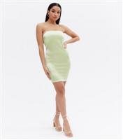 Petite Light Green Strappy Bodycon Mini Slip Dress New Look