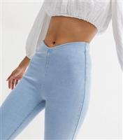 Women's Pale Blue V Front Flared Brooke Jeans New Look