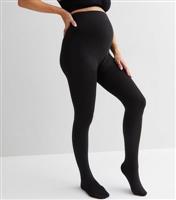 Maternity Black Fleece Lined Tights New Look