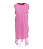 Bright Pink Sleeveless Fringe Dress KIDS ONLY New Look