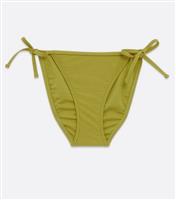 Women's Green Tie Side Bikini Bottoms New Look