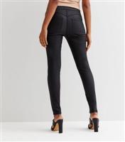 Women's Maternity Black Coated Over Bump Lift & Shape Emilee Jeggings New Look