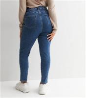 Women's Plus Size Blue Mid Rise Amie Skinny Jeans Curves New Look