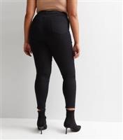Women's Plus Size Black Mid Rise Lift & Shape Emilee Jeggings Curves New Look