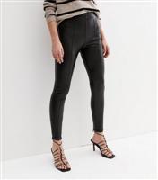 Black Leather-Look High Waist Leggings New Look Vegan