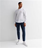 Men's White Poplin Long Sleeve Regular Fit Shirt New Look