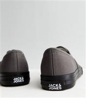 Men's Jack & Jones Dark Grey Canvas Chunky Trainers New Look