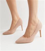 Pale Pink Suedette Pointed Stiletto Heel Court Shoes New Look Vegan