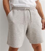 Men's Grey Marl Relaxed Fit Jersey Shorts New Look