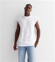 Men's White Crew Neck Oversized Vest New Look