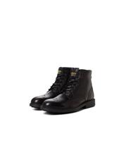 Men's Jack & Jones Black Leather-Look Brogue Lace Up Boots New Look