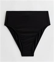 Women's Black High Waist High Leg Bikini Bottoms New Look