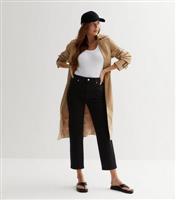 Women's Washed Black Ankle Grazing Hannah Straight Leg Jeans New Look