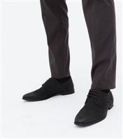 Men's Black Suedette Perforated Lace Up Brogues New Look