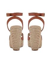South Beach Tan Leather-Look Espadrille Wedge Sandals New Look