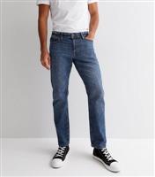 Men's Jack & Jones Blue Mid Wash Straight Jeans New Look