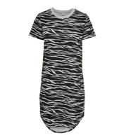 JDY Light Grey Zebra Print Jersey Mini Sweatshirt Dress New Look
