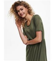 Women's Khaki Short Sleeve Tiered Midi Dress JDY New Look