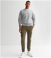 Men's Khaki Tapered Leg Patch Pocket Cargo Trousers Jack & Jones New Look