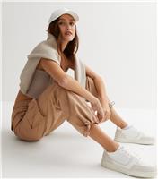 Women's Stone Parachute Cargo Trousers New Look