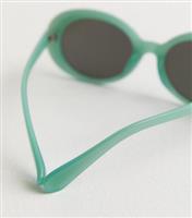 Mint Green Oval Frame Sunglasses New Look