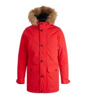 Red Fur Trim Hood Parka Jacket Jack & Jones Junior New Look