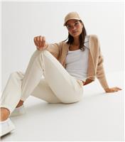 Women's Off White Jersey Cuffed Joggers New Look