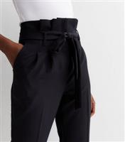 Tall Black Paperbag Trousers New Look