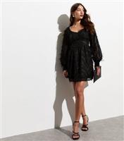 Women's Black Feather Fringe Mini Dress VILA New Look