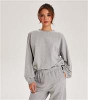 Women's Pale Grey Crew Neck Long Balloon Sleeve Sweatshirt Urban Bliss New Look