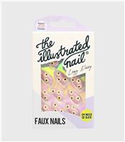 The Illustrated Nail Pink Lazy Daisy False Nails Illustrated Nails New Look