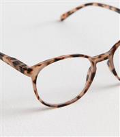 Stone Tortoiseshell Effect Preppy Reading Glasses New Look
