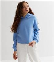 Girls' Blue Jersey Hoodie New Look