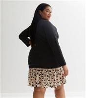 Curves Black Leopard Print 2 in 1 Sweatshirt Dress New Look