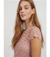 VILA Pink Lace Cap Mini Dress New Look