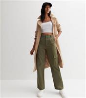 Women's Olive Slim Fit Cargo Trousers New Look